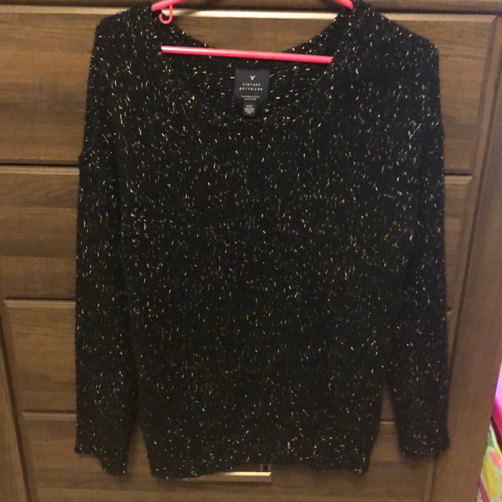 Black and gold AE sweater